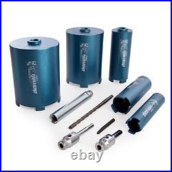 Makita P-74712 10 Piece 5 CORE Diamond Core Set for Granite Marble + Metal Case
