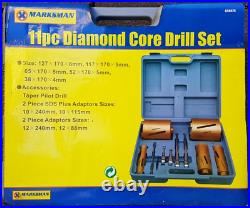 Marksman 11pc Diamond Core Drill Set, 38-127mm, Discount available if collected