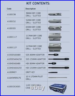 Mexco DCX90 11 Piece Dry Diamond Core Drill Kit