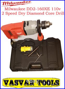 Milwaukee core drill DD2-160 XE 110v 2 Speed Dry Diamond Core Drill