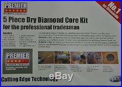 New 12 Piece Plumbers Premier 4 Star Dry Diamond Hole Core Drill Bit Kit In Case