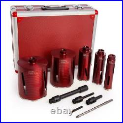 RED TEN Dart 10 Piece Dry Diamond Core Drill Bit Kit Set, Adaptors & Case, DB00880