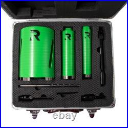 RIKA Turbo Diamond Core Set 3pc For Drilling Masonry & Bricks Carry Case Wet/Dry