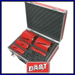 Red Ten Spiral 10 Piece Dry Diamond Core Drill Kit 38mm 52mm 65mm 117mm 127mm