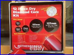 * Rothenberger Dry Diamond Core Kit R89020-12 Piece Drilling Set