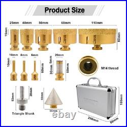 SHDIATOOL 11pcs/box Diamond Drill Core Bit Porcelain Tile Granite Marble Ceramic
