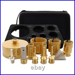 SHDIATOOL 12pcs/set 6-110mm Diamond Core Drill Bits for Ceramic Tile Marble