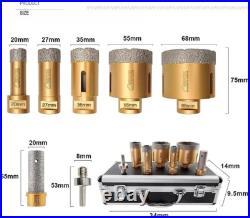 SHDIATOOL Diamond Drill Core Bits Kit with Box 20/27/35/55/68mm and a 20mm