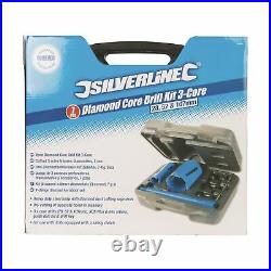 Silverline 28, 52 & 107mm Diamond Core Drill Kit 3-Core 7pce 868543