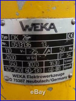 Weka DK 26 Diamond Core Drill Drilling Rig 110v & Stand