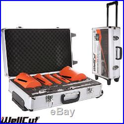 Wellcut 11pc Professional Dry Diamond Core Set + Aluminium Trolley Case on Wheel